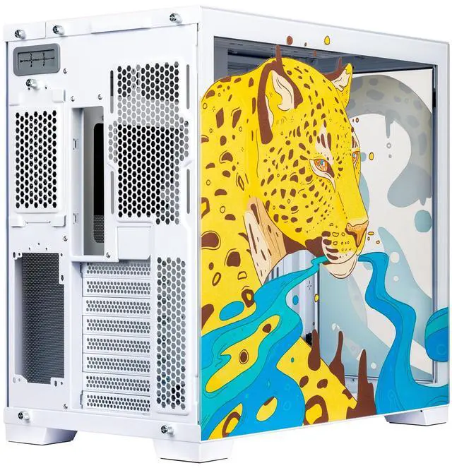 Alt view image 3 of 7 - Velztorm Mystic Jaguar Custom Case Art Aluminum Tempered Glass O11 Dynamic EVO Mid-Tower Gaming Computer Case, Supports ATX, Micro-ATX, Mini-ITX & E-ATX Motherboard Sizes, O11DEW White