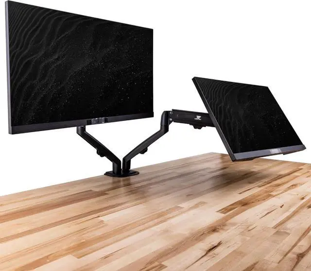 Alt view image 6 of 7 - acer Nitro ED240Q FreeSync FHD 1500R Curve Monitor ZeroFrame Design with 1ms Response Time, VESA Mount (100mm), VGA, HDMI & Dockztorm Hub, Black (UM.UE0AA.H01) & ErgoFlexy Dual Monitor Mount (2Pack)