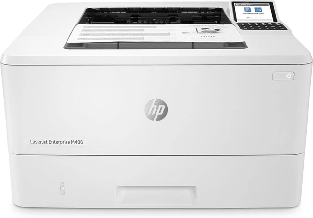 Main image of HP LaserJet Enterprise M406dn Monochrome Printer with built-in Ethernet & 2-sided printing (3PZ15A), white