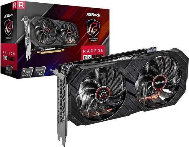 Main image of ASRock AMD Radeon RX 570 Phantom Gaming Elite 8GB GDDR5 GPU, 1270 MHz / 7000 MHz, Striped Axial Fan, Silent Cooling, High Performance Composite Heatpipes, 3 DisplayPort, 1 HDMI, Tweak, RX570 PGE 8G