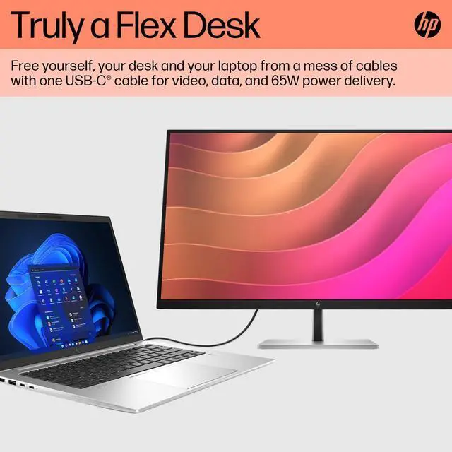 Alt view image 7 of 7 - HP E32k G5 32" 4K USB-C Monitor with 5ms Response Time, Anti Glare, Flicker Free, VESA Mount (100mm), Displayport & HDMI, Black/Silver (6N4D6AA#ABA - 2025 Latest Model) (Renewed)