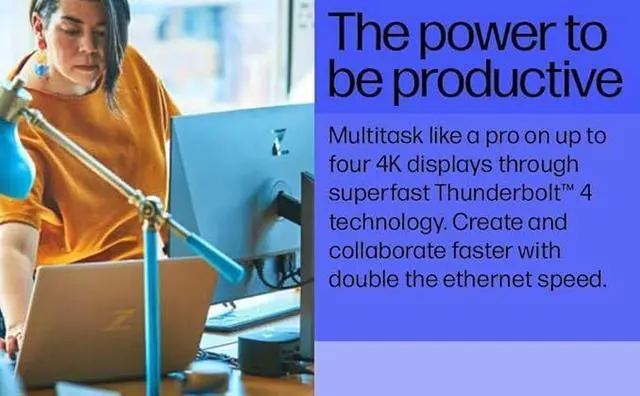 Alt view image 6 of 6 - HP Thunderbolt Dock 120W Port Replicator (Universal Thunderbolt/USB-C Docking Station, Single Cable for Charging, Data Transfers to Any Brand Laptop)