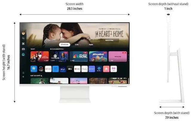 Alt view image 7 of 7 - SAMSUNG 32-Inch M8 (M80D) 4K UHD Smart Monitor with Streaming TV, Speakers, HDR10+, AI Upscaling, Ergonomic Stand, Slimfit Camera, Gaming Hub, USB-C & DKZ USB Port Expander, (LS32DM801UNXZA)