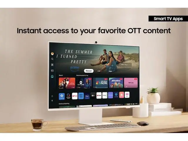 Alt view image 2 of 7 - SAMSUNG 32-Inch M8 (M80D) 4K UHD Smart Monitor with Streaming TV, Speakers, HDR10+, AI Upscaling, Ergonomic Stand, Slimfit Camera, Gaming Hub, USB-C & DKZ USB Port Expander,(LS32DM801UNXZA) 2 Pack