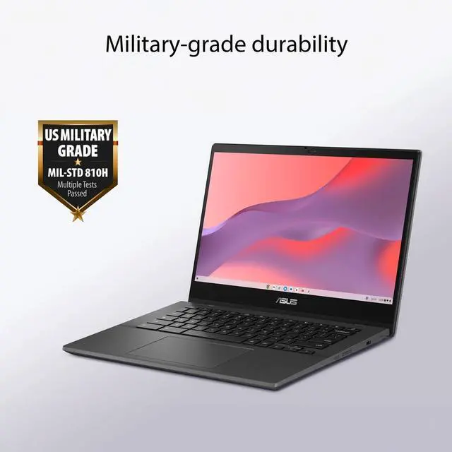 Alt view image 4 of 7 - ASUS Chromebook CM14 CM1402CM2A-DB44F Laptop 14.0" TN FHD Display (MediaTek Kompanio 520, 4GB LPDDR4X, 64GB eMMC SSD, WiFi 6, Webcam, Chrome OS) w/Dockztorm Wireless Mouse