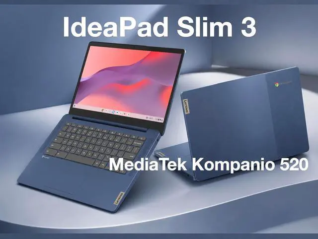 Alt view image 3 of 7 - Lenovo IdeaPad Slim 3 82XJ0000US Abyss Blue Chromebook 14" IPS FHD Touchscreen Display, MediaTek Kompanio 520, 4GB RAM, 64GB eMMC SSD, WiFi 6, USB-C, ChromeOS, w/Dockztorm Wireless Mouse