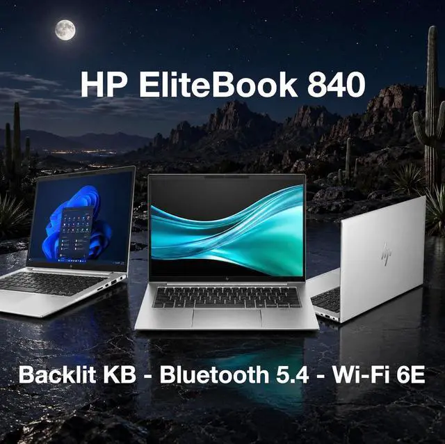 Alt view image 4 of 7 - HP EliteBook 840 Business Laptop 14.0" Touchscreen IPS WUXGA Display (Intel Ultra 7- 165H, 32GB DDR5, 4TB PCIe SSD, Intel Graphics, Backlit KB, 2 Thunderbolt 4, Win 11 Pro) w/Dockztorm Wireless Mouse