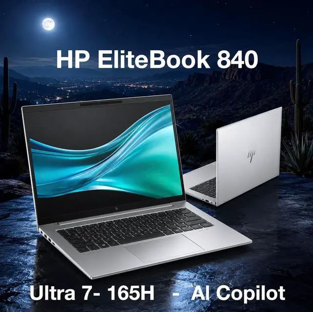 Alt view image 3 of 7 - HP EliteBook 840 Business Laptop 14.0" Touchscreen IPS WUXGA Display (Intel Ultra 7- 165H, 64GB DDR5, 1TB PCIe SSD, Intel Graphics, Backlit KB, 2 Thunderbolt 4, Win 11 Pro) w/Dockztorm Wireless Mouse