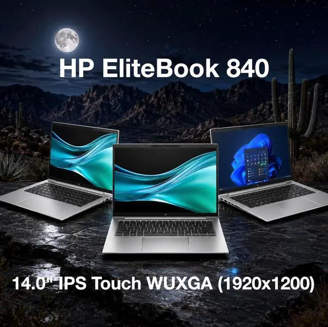 Alt view image 6 of 7 - HP EliteBook 840 Business Laptop 14.0" Touchscreen IPS WUXGA Display (Intel Ultra 7- 165H, 64GB DDR5, 4TB PCIe SSD, Intel Graphics, Backlit KB, 2 Thunderbolt 4, Win 11 Pro) w/Dockztorm Wireless Mouse