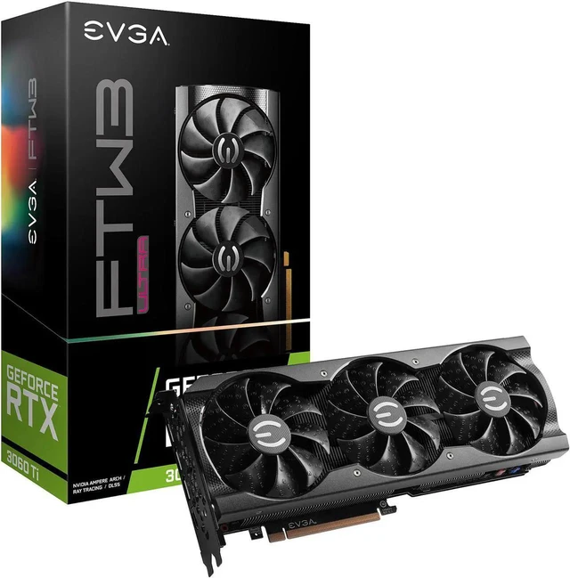 Main image of EVGA GeForce RTX 3060 Ti FTW3 ULTRA GAMING GPU, 08G-P5-3667-KR, 8GB GDDR6, iCX3 Cooling, ARGB LED, Metal Backplate - 08G-P5-3667-KR