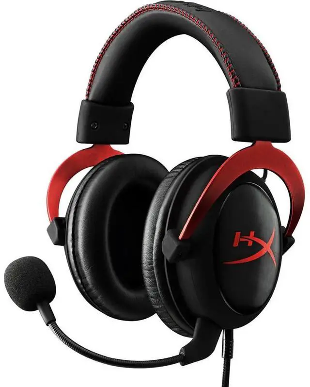 Alt view image 2 of 7 - HyperX Cloud II - Gaming Headset, 7.1 Surround Sound, Memory Foam Ear Pads, Durable Aluminum Frame, Detachable Microphone, Works with PC, PS5, PS4, Xbox Series X|S, Xbox One - Red