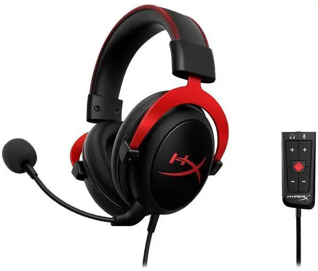 Alt view image 7 of 7 - HyperX Cloud II - Gaming Headset, 7.1 Surround Sound, Memory Foam Ear Pads, Durable Aluminum Frame, Detachable Microphone, Works with PC, PS5, PS4, Xbox Series X|S, Xbox One - Red