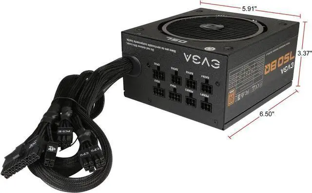 Alt view image 5 of 6 - EVGA 750 BQ 80+ BRONZE 750W Semi Modular Power Supply 110-BQ-0750-V1