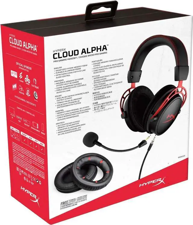 Alt view image 4 of 7 - HyperX Cloud Alpha - Gaming Headset, Chamber Drivers, Legendary Comfort, Aluminum Frame, Detachable Microphone, Works on PC, PS4, PS5, Xbox One/ Series X|S, Nintendo Switch and Mobile, Red (Renewed)