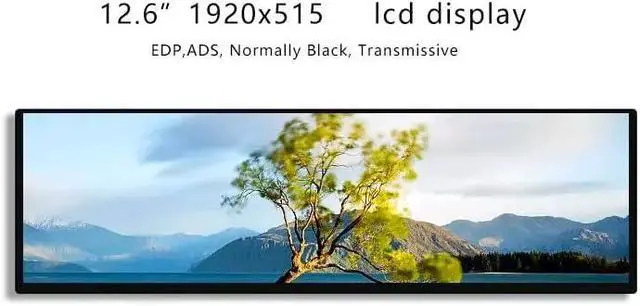 Alt view image 2 of 4 - Youritech NV126B5M-N42 12.6" Monitor with 60Hz Refresh Rate, 30 ms Response time, 400 nits Brightness, (1920X515)RGB Resolution, 30-Pin eDP Interface, Anti-glare (Black color)
