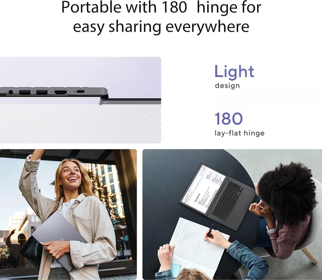 Alt view image 3 of 7 - ASUS Chromebook Plus CX34 Everyday Value Chromebook 14.0" Touch FHD, Intel i5-1334U, Intel Graphics, 8GB LPDDR5X, 128GB SSD, WiFi 6E, Bluetooth 5.4, Webcam, Chrome OS w/Dockztorm Wireless Mouse