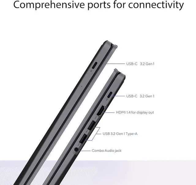 Alt view image 7 of 7 - ASUS Chromebook Plus CX34 Everyday Value Chromebook 14.0" Touch FHD, Intel i5-1334U, Intel Graphics, 8GB LPDDR5X, 128GB SSD, WiFi 6E, Bluetooth 5.4, Webcam, Chrome OS w/Dockztorm Wireless Mouse