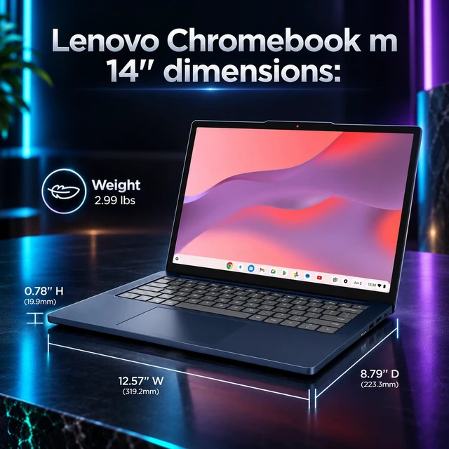 Alt view image 6 of 7 - Lenovo IdeaPad Slim 3 Chromebook 14" WUXGA Touch Laptop - MediaTek Kompanio 540, 8GB LPDDR5X RAM, 128GB UFS SSD, ARM Mali-G52 MC2 Graphics, Chrome OS, Cosmic Blue with Dockztorm Wireless Mouse