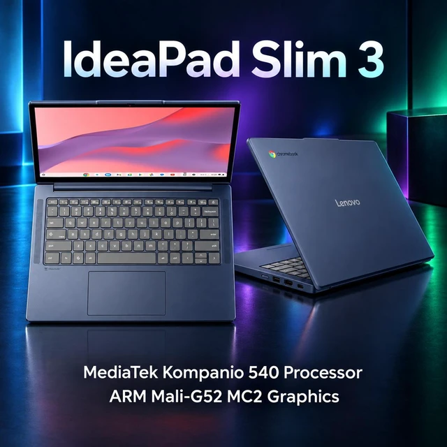 Alt view image 2 of 7 - Lenovo IdeaPad Slim 3 Chromebook 14" WUXGA Touch Laptop - MediaTek Kompanio 540, 8GB LPDDR5X RAM, 128GB UFS SSD, ARM Mali-G52 MC2 Graphics, Chrome OS, Cosmic Blue with Dockztorm Wireless Mouse