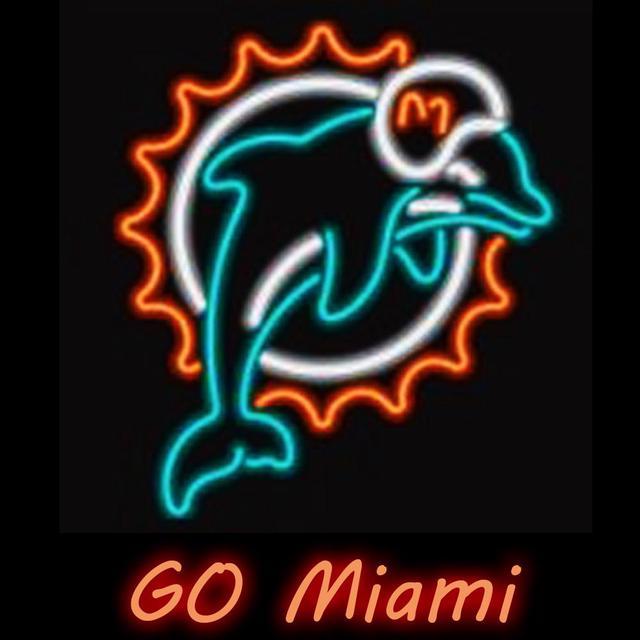 Miami Dolphins Logo LED 3D 16"x16" Neon Sign Light Lamp Beer Bar  Wall Decor