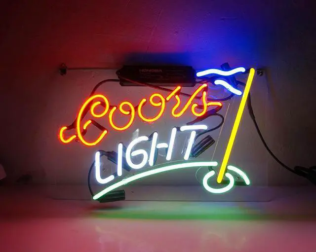 Main image of Fashion Handcraft New Coors Light Golf Real Glass Display Neon Light Sign 14x9!!!Best Offer!