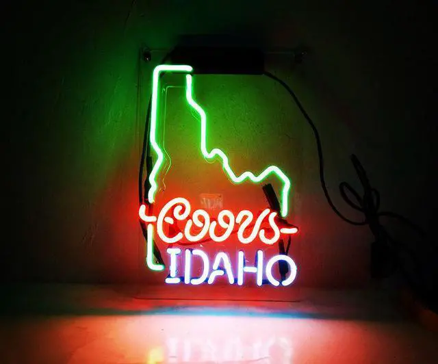 Main image of Fashion Handcraft New Coors Light IDAHO Real Glass Display Neon Light Sign14x9!!!Best Offer !