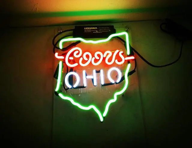 Main image of Fashion Handcraft New Coors Light OHIO Real Glass Display Neon Light Sign 14x9!!!Best Offer!