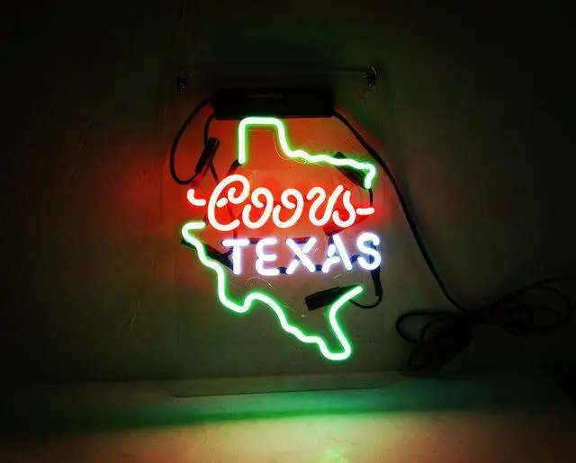 Main image of Fashion Handcraft New Coors Light TEXAS Real Glass Display Neon Light Sign 14x9!!!Best Offer!