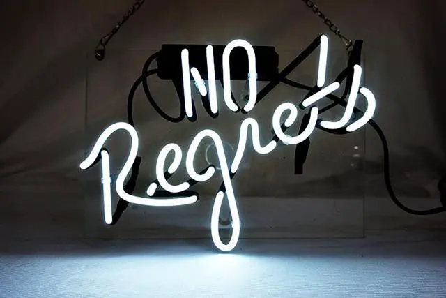 Main image of Fashion Handcraft New No Regrets Real Glass Tubes For Display  Neon Light Sign 14x9!!!Best Offer!