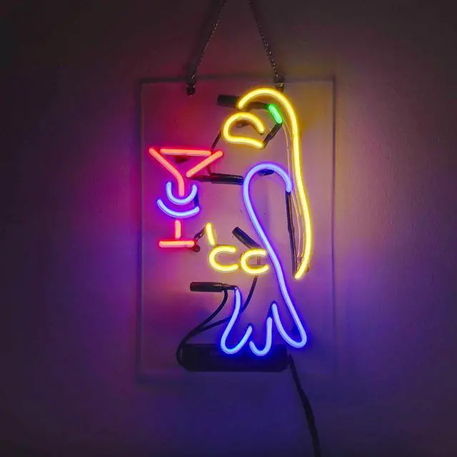 Main image of Fashion New Handcraft Parrot   Real Glass Tubes For Home or Bedroom Display Neon Light Signs 14x9!!!