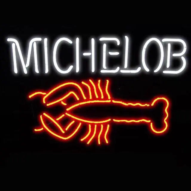 Main image of Fashion New Handcraft Michelob Lobster  Real Glass Tubes Beer Bar Pub Display Neon Light Signs 19x15