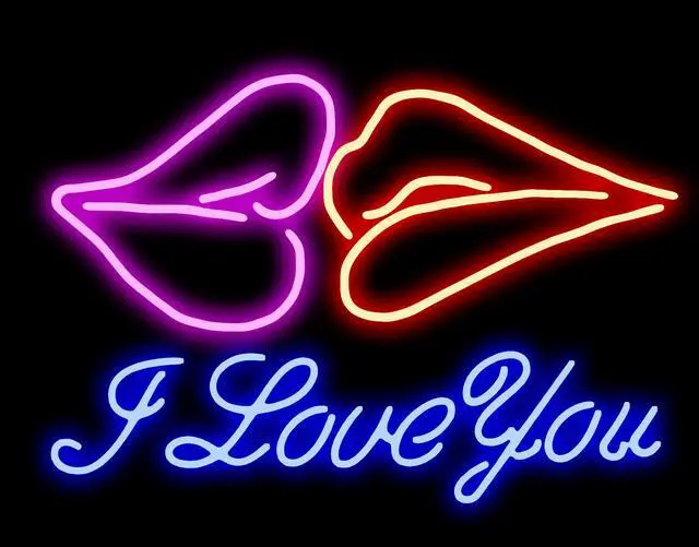 Main image of Neon Signs I Love You Beer Bar Pub Recreation Room Lights Windows Wall Signs Or For  Christmas Gift 14x9
