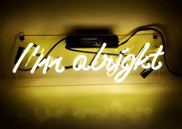 Main image of Neon Signs I am Alright Beer Bar Pub Recreation Room Lights Windows Wall Signs Or For  Christmas Gift  14X7