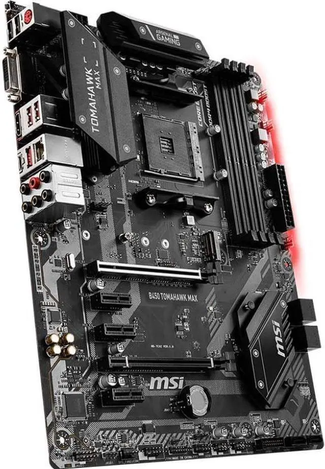 Alt view image 3 of 8 - MSI Arsenal Gaming B450 Tomahawk Max AM4 DDR4 DVI HDMI Crossfire ATX Motherboard