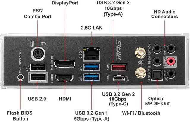 Alt view image 4 of 4 - MSI MPG B550 GAMING EDGE WIFI Motherboard (AM4 DDR4, M.2, Wi-Fi 6, HDMI/DP, ATX)