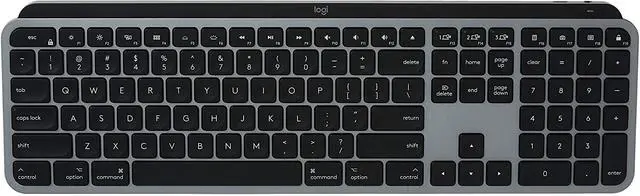 Alt view image 6 of 17 - Logitech MX KEYS FOR MAC 920-009552 Space Gray Bluetooth Wireless Keyboard