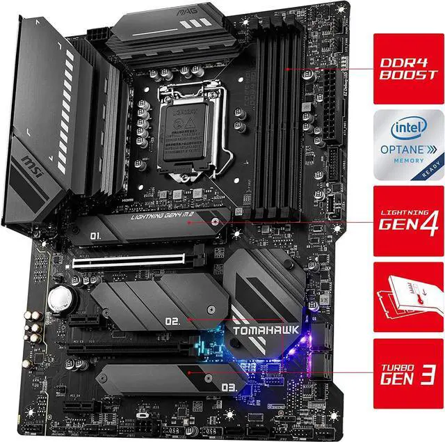 Alt view image 9 of 14 - MSI MAG Z590 Tomahawk Wifi DDR4 Intel LGA 1200 ATX Motherboard