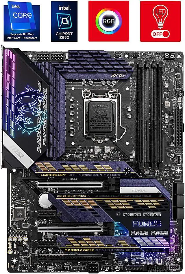 Refurbished: MSI MPG Z590 GAMING FORCE LGA 1200 ATX Motherboard (3