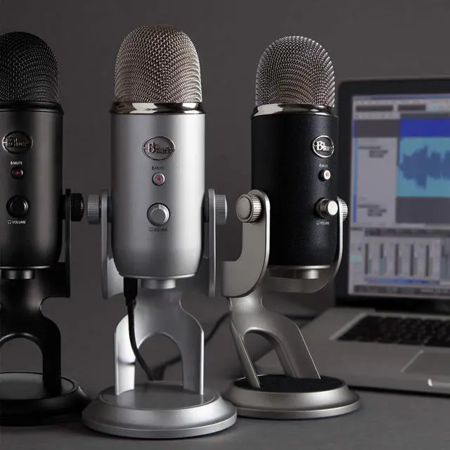 Alt view image 5 of 7 - Blue Yeti USB Microphone for Recording, Streaming, Gaming, Podcasting on PC and Mac, Condenser Mic for Laptop or Computer with Blue VO!CE Effects, Adjustable Stand, Plug and Play - Slate