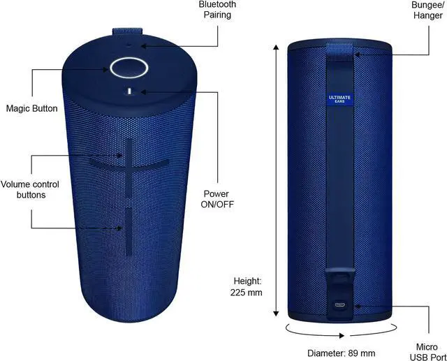 Alt view image 2 of 10 - Logitech Ultimate Ears MEGABOOM 3 Waterproof Bluetooth Speaker - Lagoon Blue