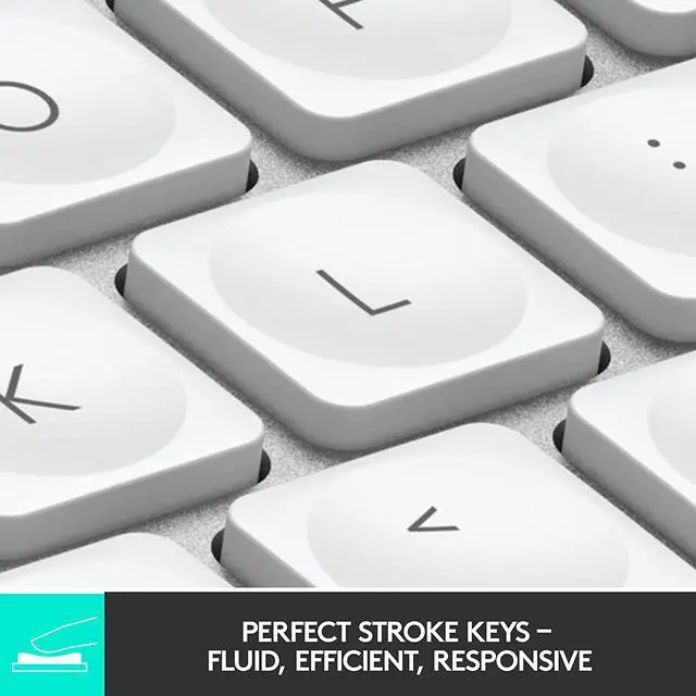 Alt view image 3 of 6 - Logitech MX Keys Mini Minimalist Wireless Illuminated Keyboard - Wireless Connectivity - Bluetooth - 32.81 ft Emoji, Dictation, Mute Hot Key(s) - PC, Mac - MX Keyswitch - Pale Gray
