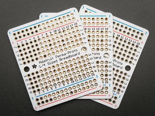 Main image of Adafruit Perma-Proto Quarter-Sized Breadboard PCB - 3 Pack