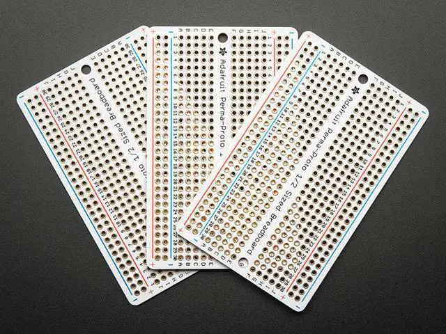 Main image of Adafruit Perma-Proto Half-sized Breadboard PCB - 3 Pack