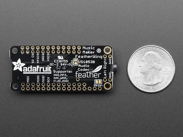 Alt view image 4 of 5 - Adafruit Music Maker FeatherWing - MP3 OGG WAV MIDI Synth Player