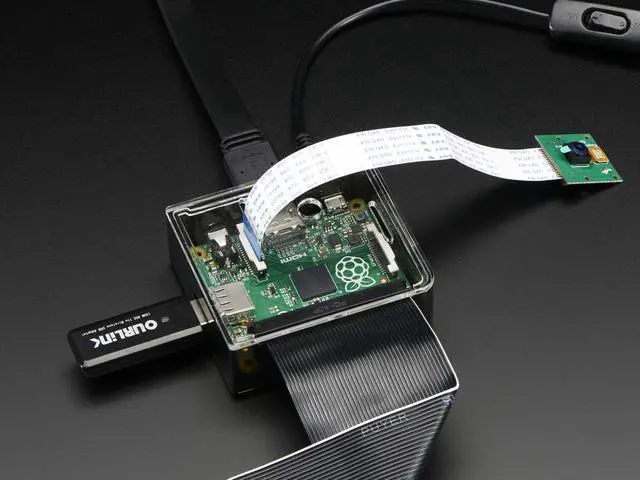 Alt view image 3 of 7 - Adafruit Raspberry Pi A+ Case - Smoke Base w/ Clear Top