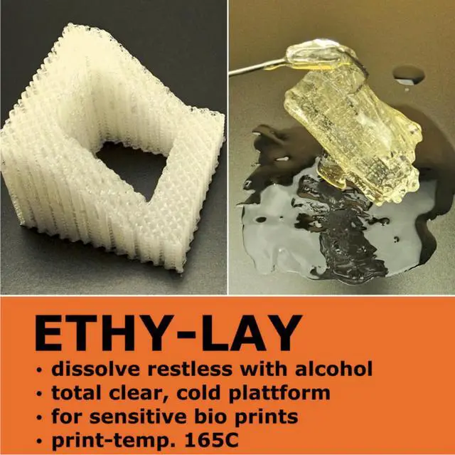 Alt view image 3 of 3 - Lay Filaments ETHY-LAY Dissolvable Support 3D Printing Filament - 3.0mm, 0.10kg