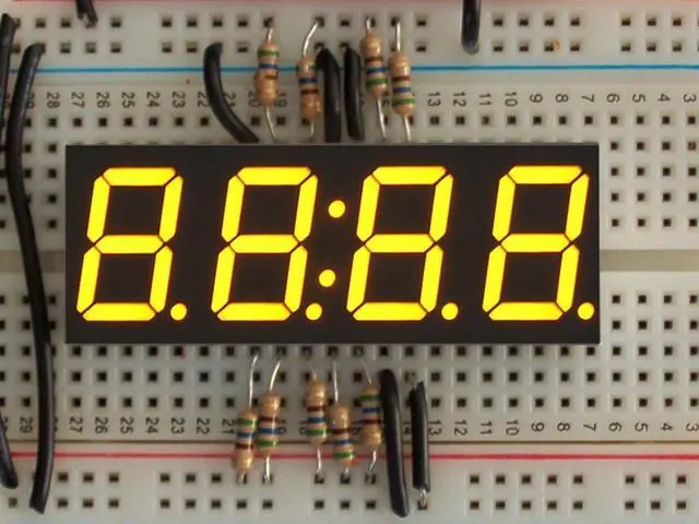 Main image of Adafruit Yellow 7-segment clock display - 0.56" Digit Height