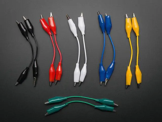 Main image of Adafruit Short Wire Alligator Clip Test Lead (Set of 12)