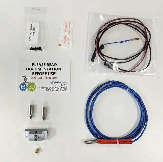 Alt view image 3 of 4 - Genuine E3D Cyclops+ Switching HotEnd - 24V, Water-Cooled