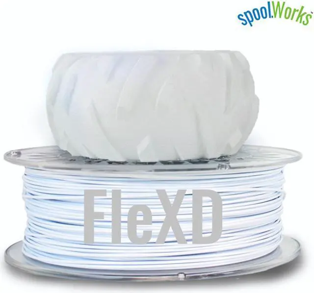 Main image of Genuine E3D spoolWorks FleXD Semi-flexible TPU Filament - 2.85mm, 500g, Bright White02